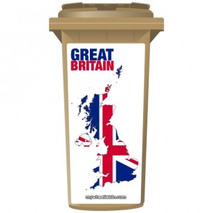 Map Of Great Britain Wheelie Bin Sticker Panel